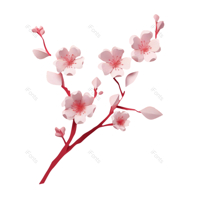 叶子图片,插画元素,花瓣PNG,渐变背景免抠素材